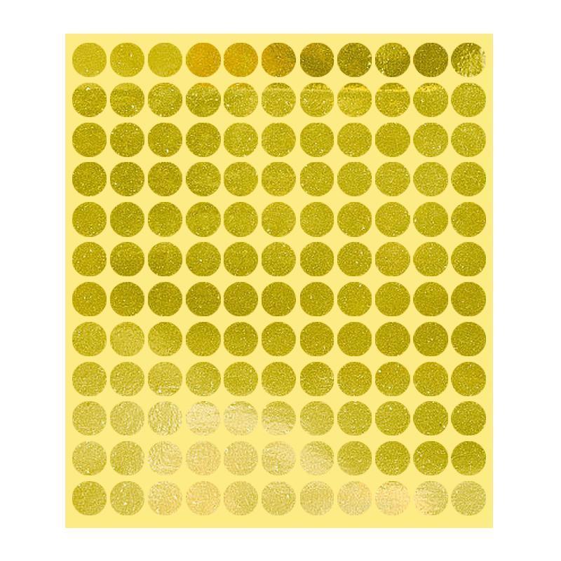 Gold Adhesive Sticker Dots 13mm, 132 Dots, 1 Sheet - Round Labels