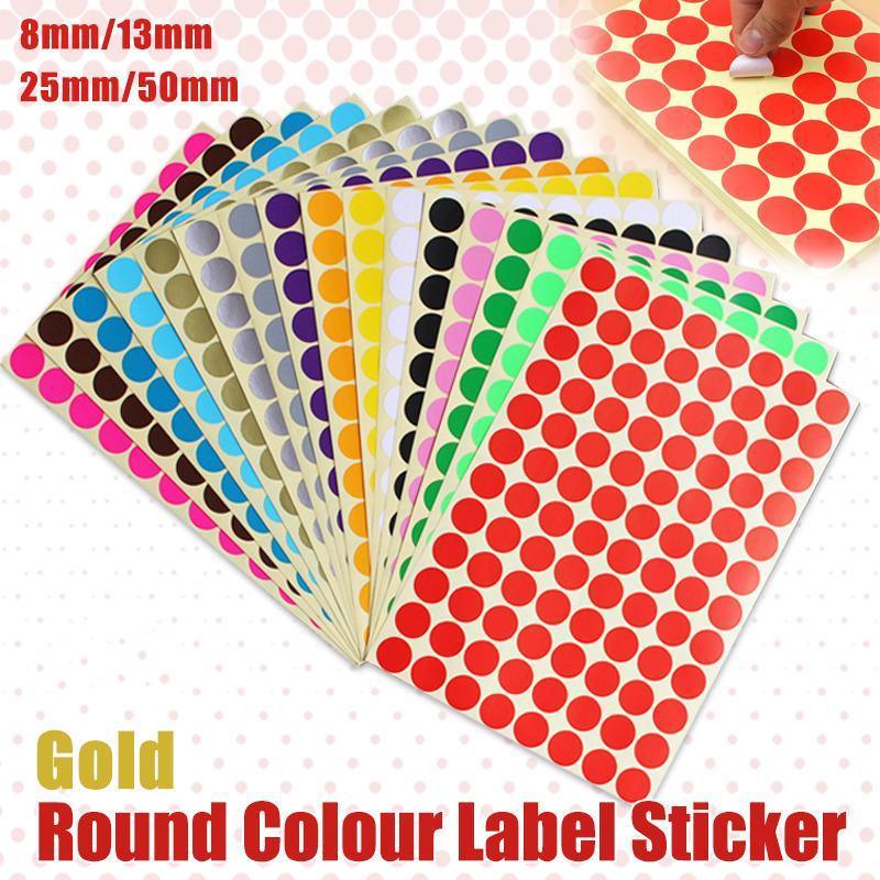 Gold Adhesive Sticker Dots 13mm, 132 Dots, 1 Sheet - Round Labels - view 2