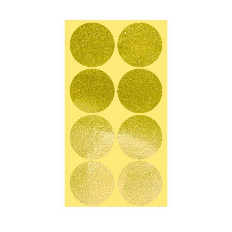 Gold Adhesive Sticker Dots 50mm, 8 Dots, 1 Sheet - Round Labels