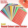 Gold Adhesive Sticker Dots 50mm, 8 Dots, 5 Sheets - Round Labels - view 2