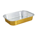 Gold Aluminium Foil Food Boxes with Plastic Lids - 345 ml, Pack of 50