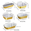 Gold Aluminium Foil Food Boxes with Plastic Lids - 580 ml, Pack of 50 - view 4