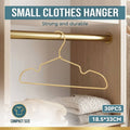 Gold Aluminium Small Clothes Hangers Pack of 30 Compact 33 cm