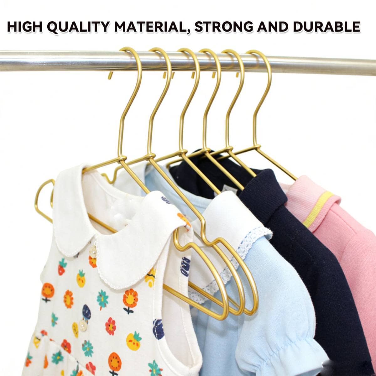 Gold Aluminium Small Clothes Hangers Pack of 30 Compact 33 cm - view 4