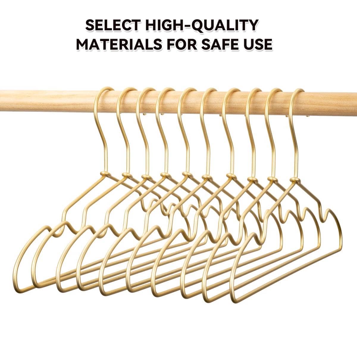 Gold Aluminium Small Clothes Hangers Pack of 30 Compact 33 cm - view 5