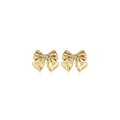 Gold Bow Stud Earrings for Women, Simple Elegant Fashion Jewellery - view 2