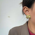 Gold Bow Stud Earrings for Women, Simple Elegant Fashion Jewellery - view 4