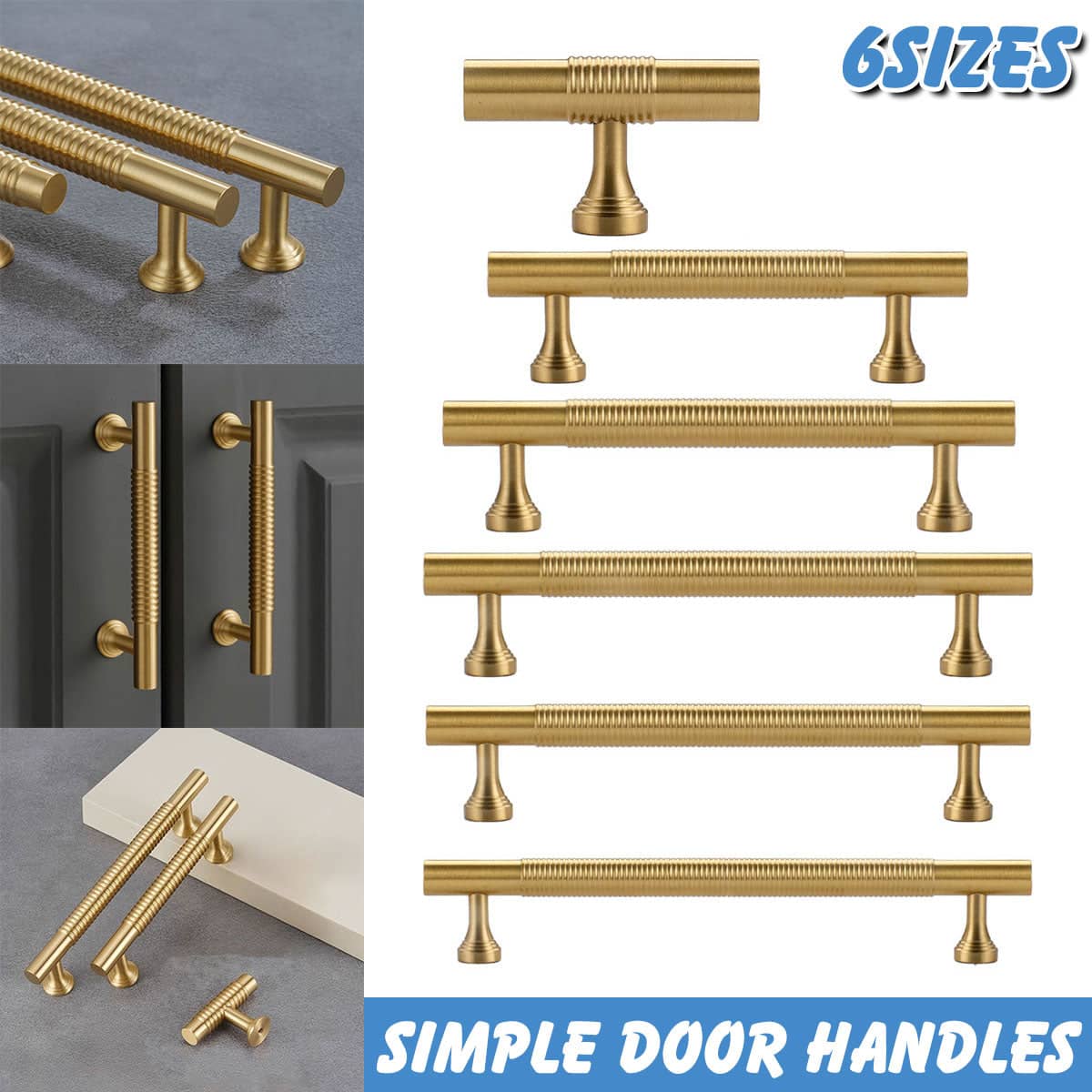 Gold Brass Cabinet Handle - 160 mm Hole Spacing - view 2
