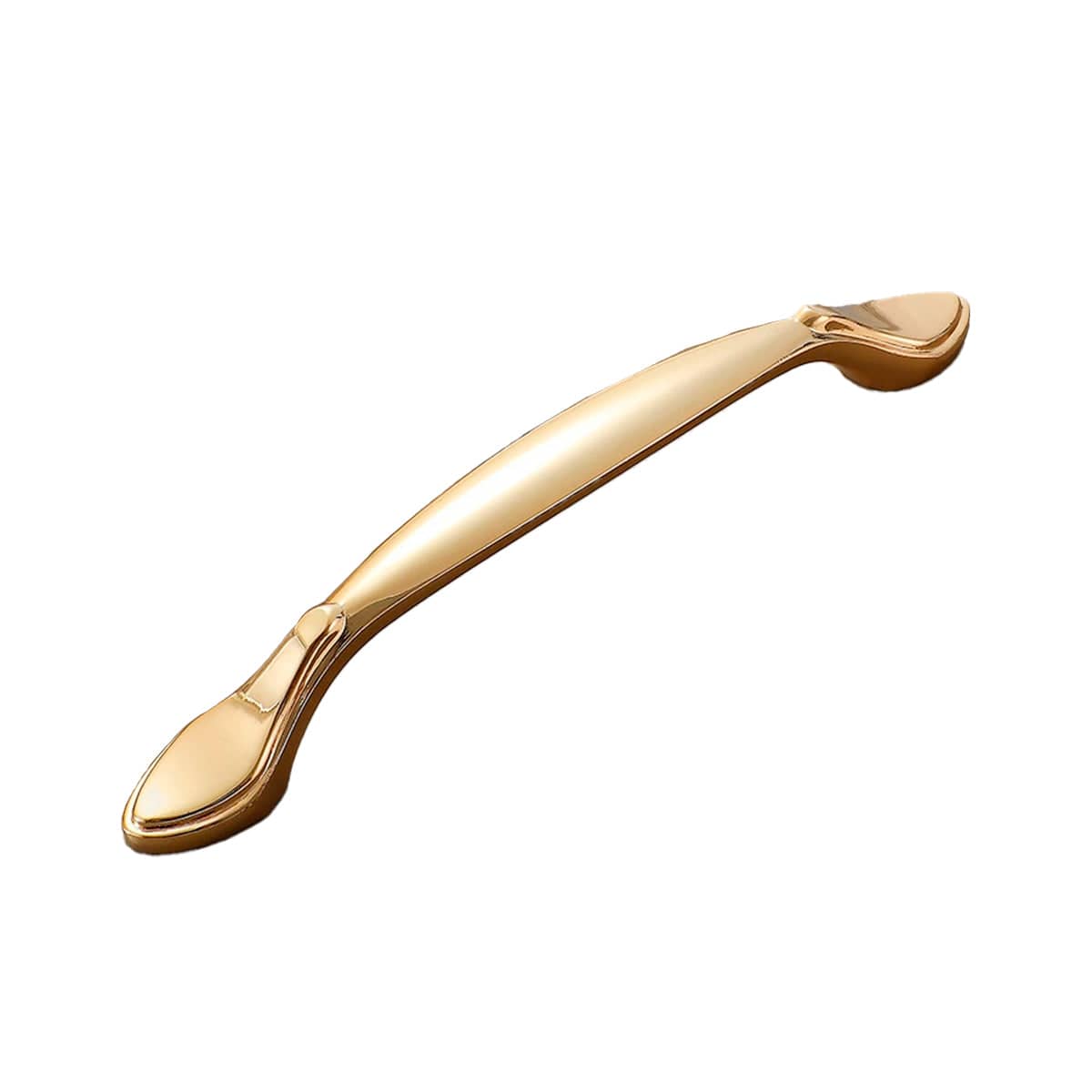 Gold Cabinet Handle with Spoon-Shaped Ends - 128mm Hole Spacing