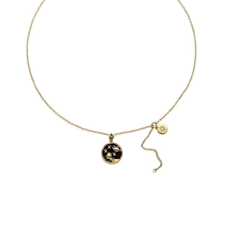 Gold Chain Necklace with Moon and Star Pendant - Single Pendant