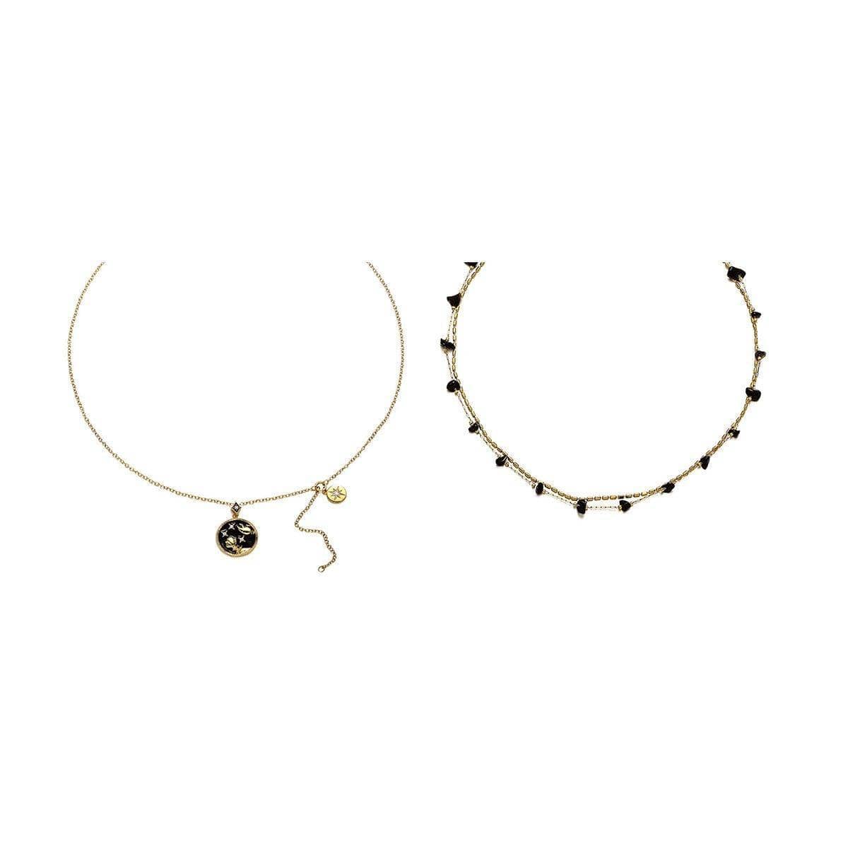 Gold Chain Necklace with Moon and Star Pendant - Single Pendant - view 3