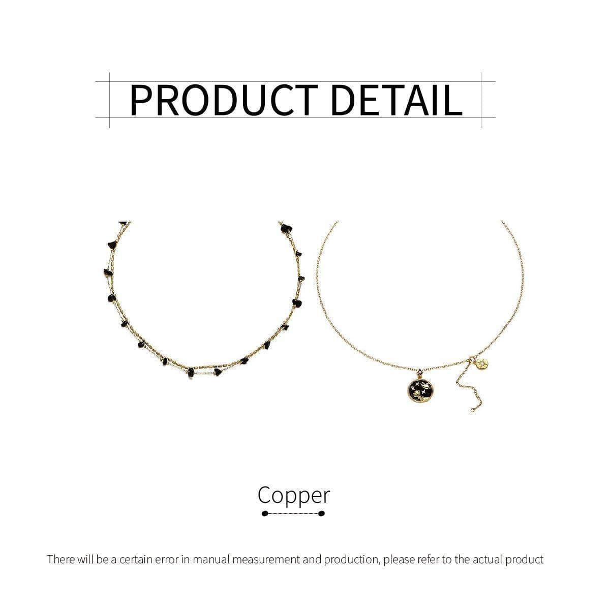 Gold Chain Necklace with Moon and Star Pendant - Single Pendant - view 4