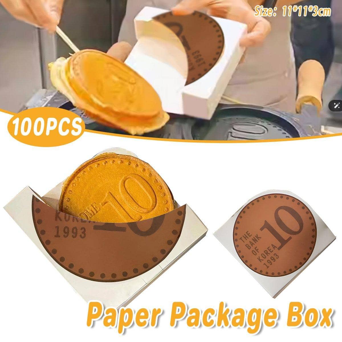 Gold Coin Paper Food Packaging Boxes for Sweets and Gifts - Pack of 100