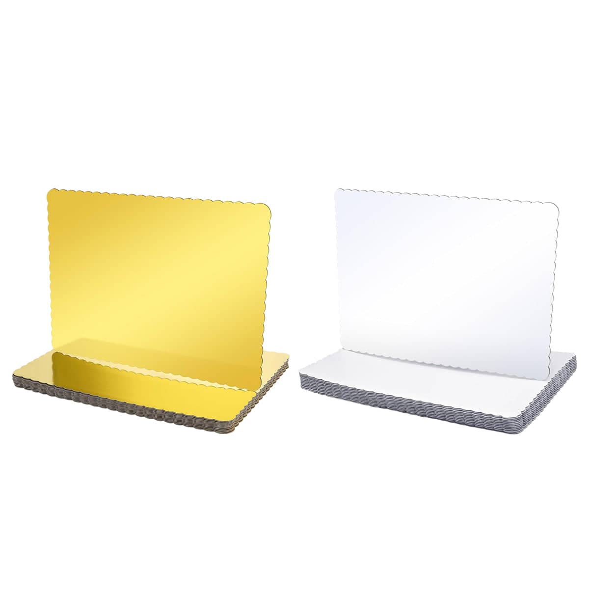 Gold Corrugated Cake Base Board, Rectangle with Wavy Edge for Bakery Display - view 3