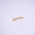 Gold Curved Row Zircon Stud Earrings for Women, Sparkling Everyday Jewellery - view 5