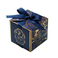 Gold Foil Floral Candy Boxes - Navy Blue, Pack of 30