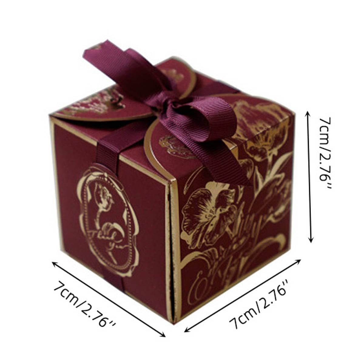 Gold Foil Floral Candy Boxes - Navy Blue, Pack of 30 - view 4