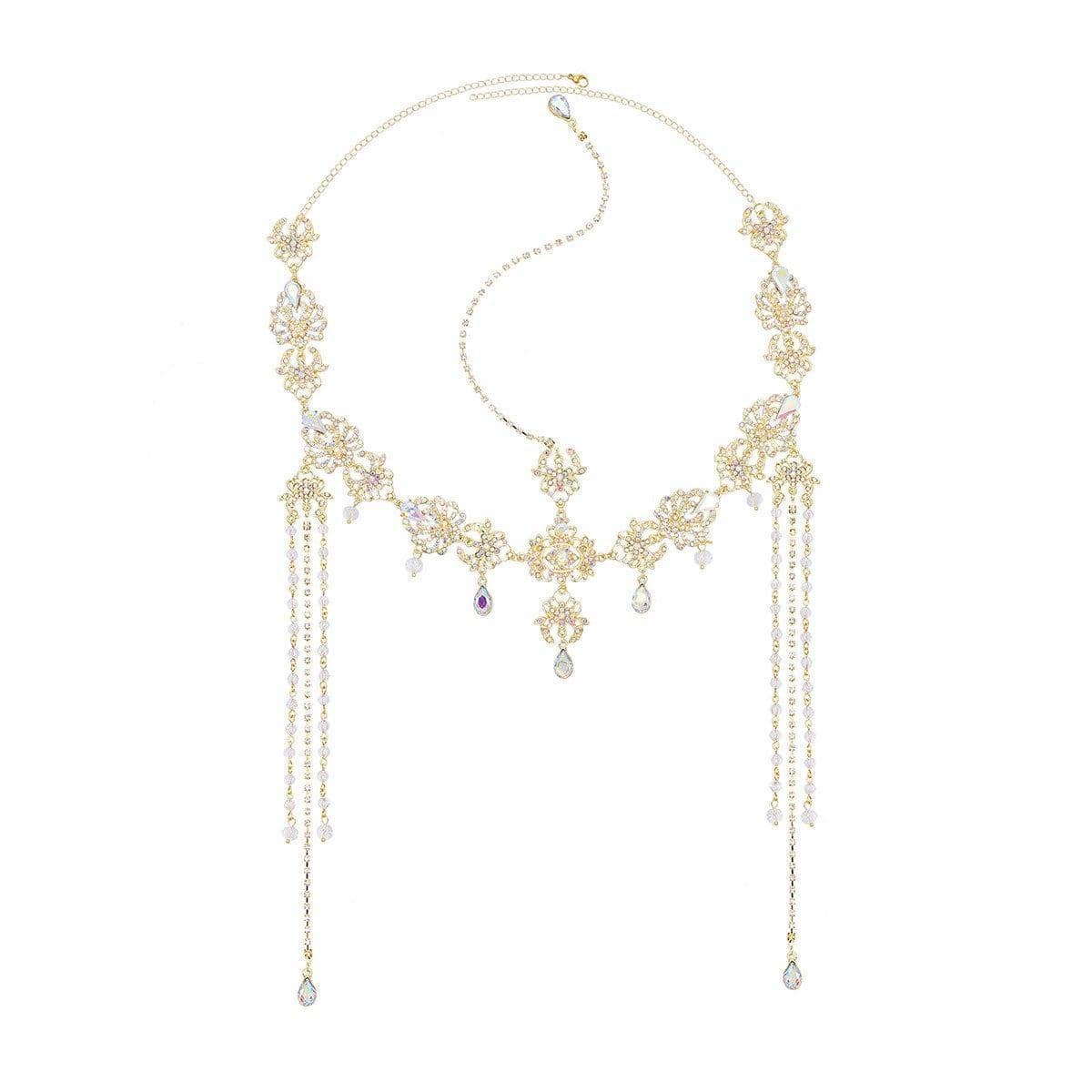 Gold Fringe Forehead Ornament for Hanfu, Adjustable Headwear Accessory - view 2