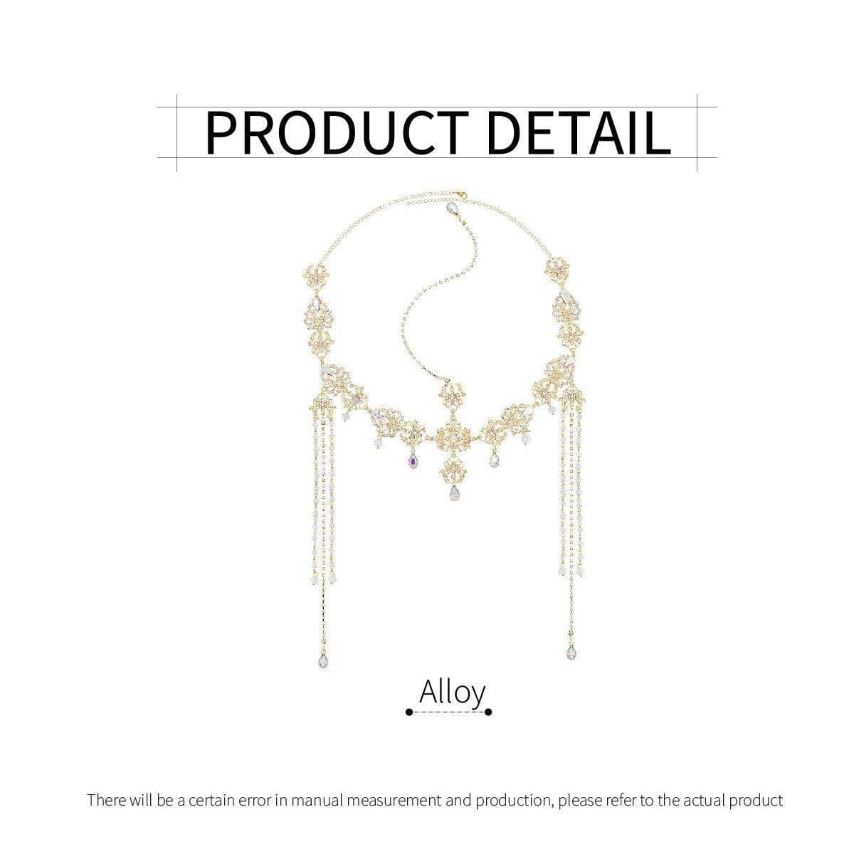 Gold Fringe Forehead Ornament for Hanfu, Adjustable Headwear Accessory - view 3