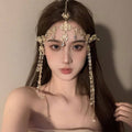 Gold Fringe Forehead Ornament for Hanfu, Adjustable Headwear Accessory - view 4
