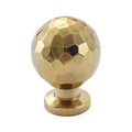 Gold Hammered Solid Brass Cabinet Knob - Round Ball Shape