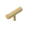 Gold Hexagonal Wardrobe Door Handle, Modern Long Pull - Single Hole