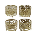 Gold Hollow Iron Candle Trays Set of 4 for Wedding and Party Decor - view 2