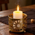 Gold Hollow Iron Candle Trays Set of 4 for Wedding and Party Decor - view 5