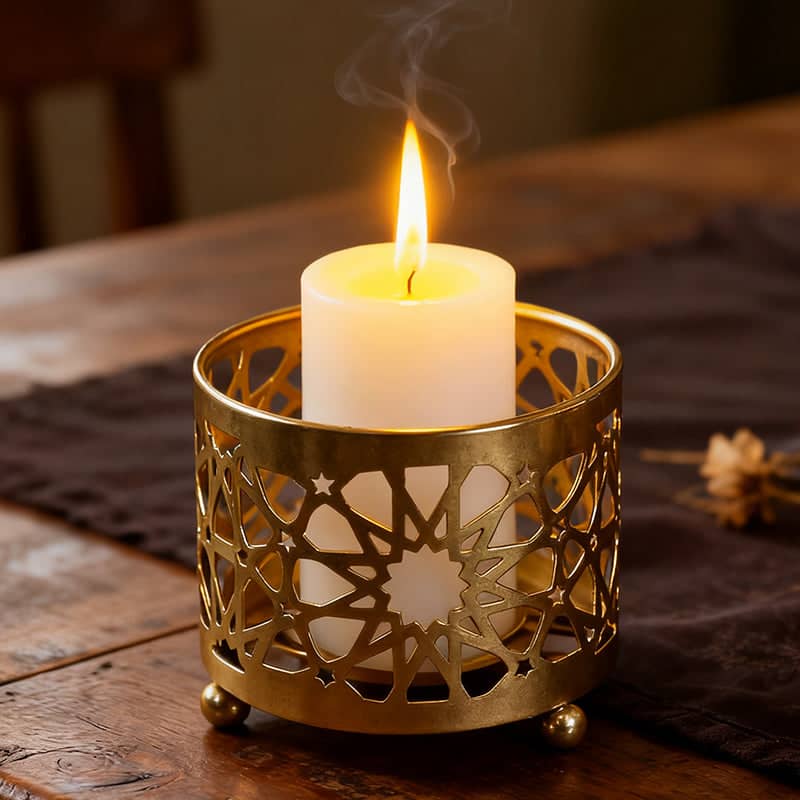 Gold Hollow Iron Candle Trays Set of 4 for Wedding and Party Decor - view 5