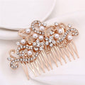 Gold Leaf Bridal Headband and Hair Comb Set, Set of 8 - view 4