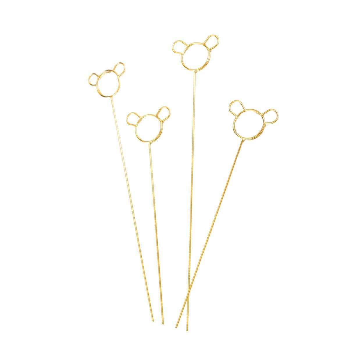 Gold Metal Florist Card Clips, Pack of 100 - Animal Head Shape