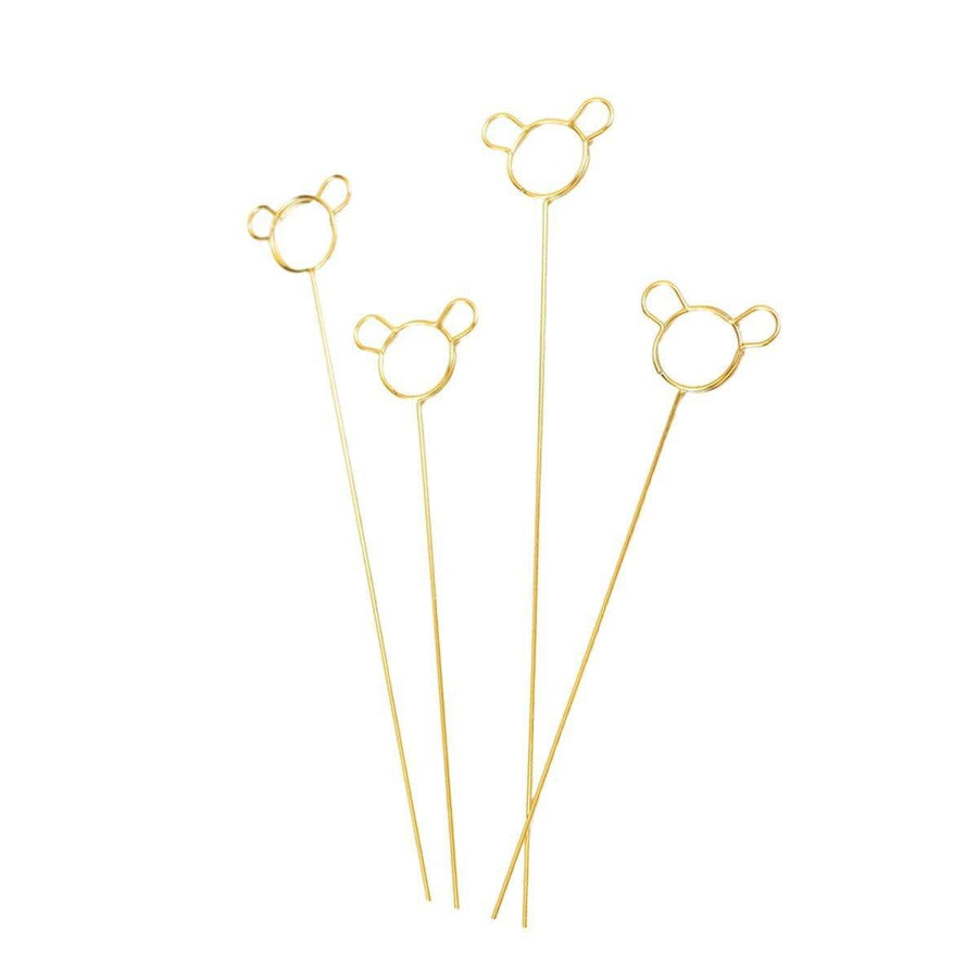 Gold Metal Florist Card Clips, Pack of 100 - Animal Head Shape