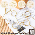 Gold Metal Florist Card Clips, Pack of 100 - Animal Head Shape - view 2