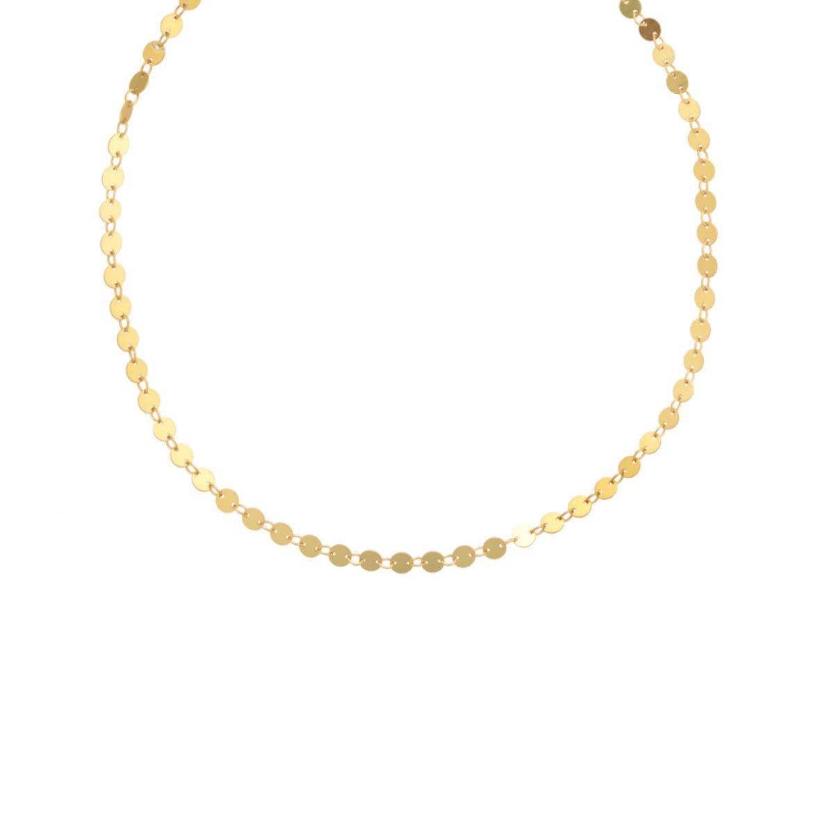 Gold Metal Sequin Necklace Fashion Jewellery for Women - view 2