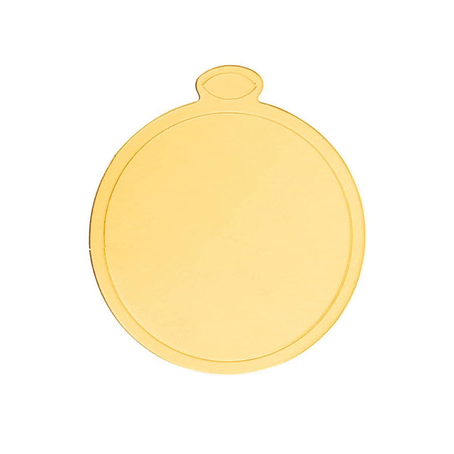 Gold Mousse Cake Boards with Handle Tab, Pack of 100 - Round Large 9cm