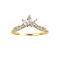 Gold Oval Ring with Brilliant-Cut Stones for Women - US Size 6