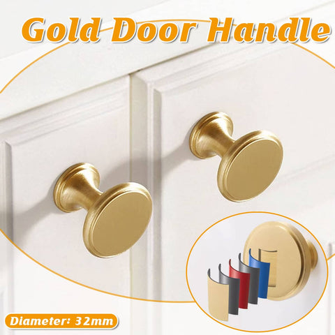 Gold Round Cabinet Handle, Single Hole - 32 mm