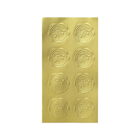 Gold Self Adhesive Seal Stickers Pack of 400 - Rose Design