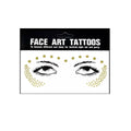 Gold Shine Face Temporary Tattoos for Women and Girls - Gold Dot Brow Arcs and Cheek Crescents, Style 2