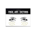 Gold Shine Face Temporary Tattoos for Women and Girls - Gold Heart Cheek Freckles