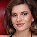 Gold Shine Face Temporary Tattoos for Women and Girls - Gold Heart Cheek Freckles - view 4