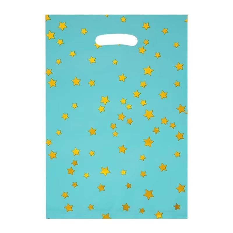Gold Star Aluminium Foil Party Favour Bags, 16.5 x 25cm, Pack of 100 - Aqua Blue