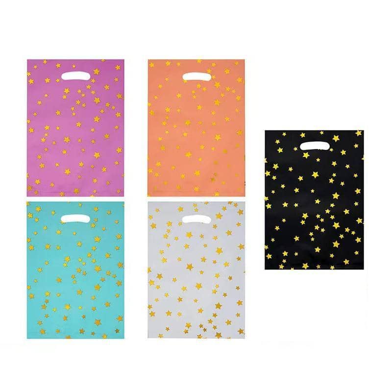 Gold Star Aluminium Foil Party Favour Bags, 16.5 x 25cm, Pack of 100 - Aqua Blue - view 3