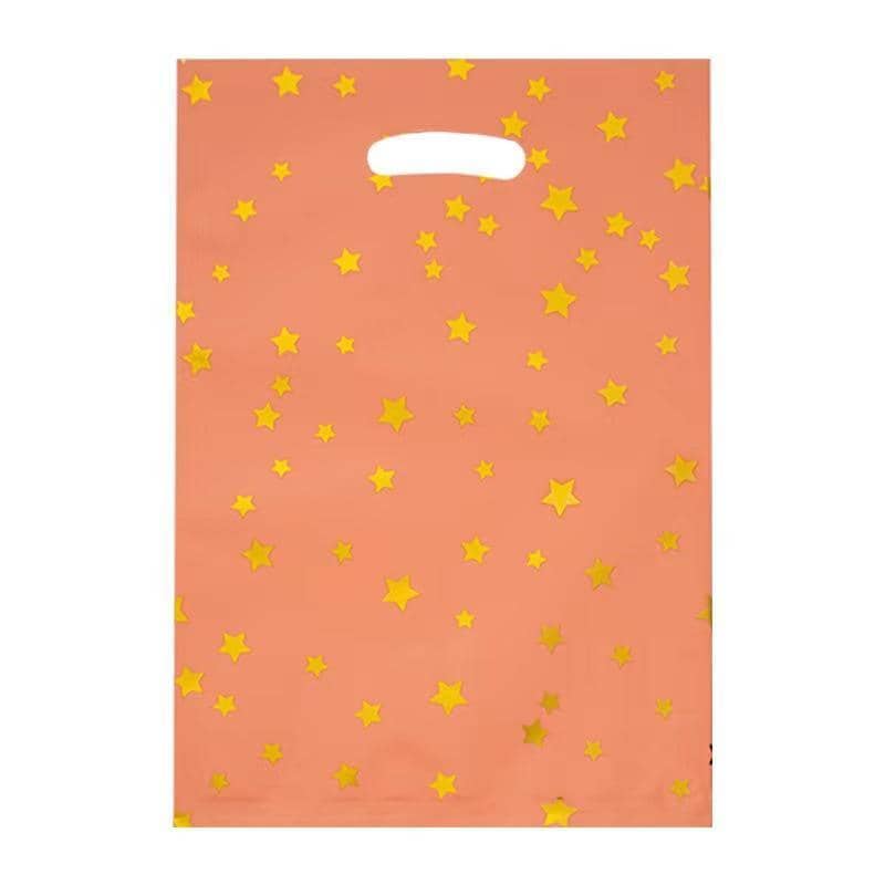 Gold Star Aluminium Foil Party Favour Bags, 16.5 x 25cm, Pack of 100 - Peach Orange