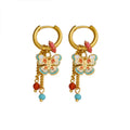Gold-Tone Butterfly Fringe Earrings - view 2