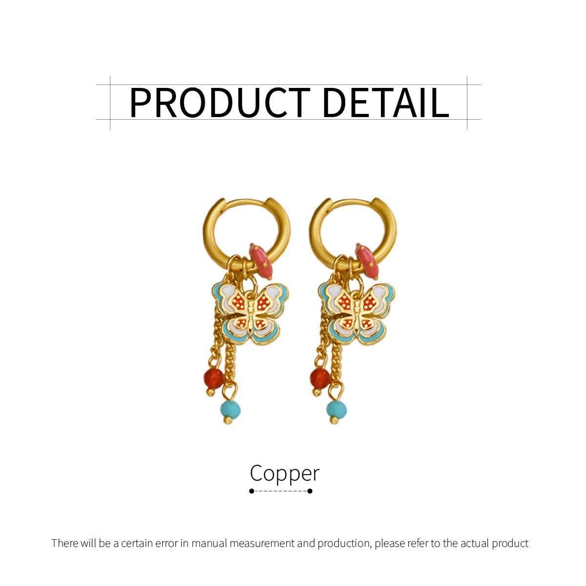 Gold-Tone Butterfly Fringe Earrings - view 3