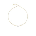 Gold-Tone Copper Necklace for Women - Single Pearl Bead