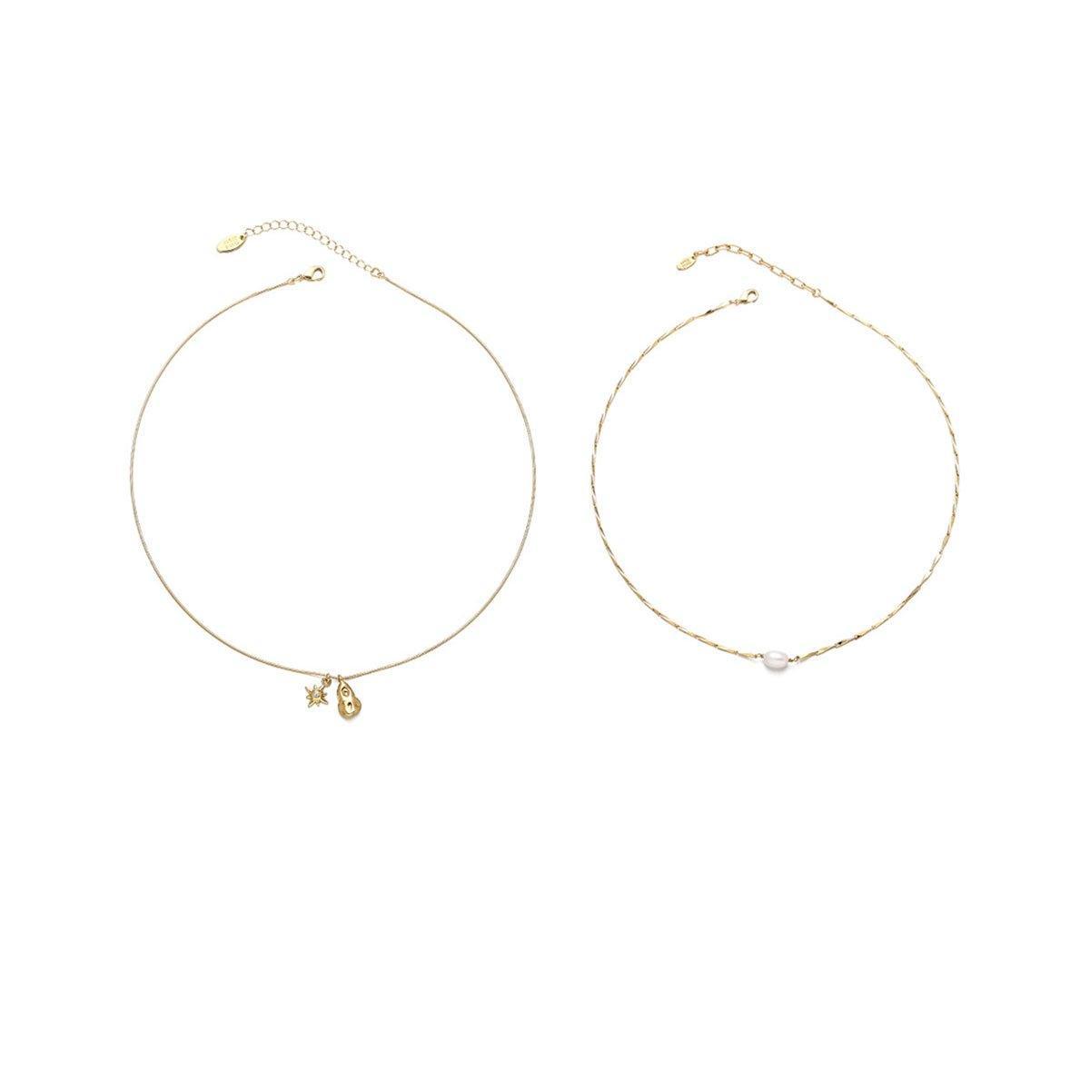 Gold-Tone Copper Necklace for Women - Single Pearl Bead - view 3