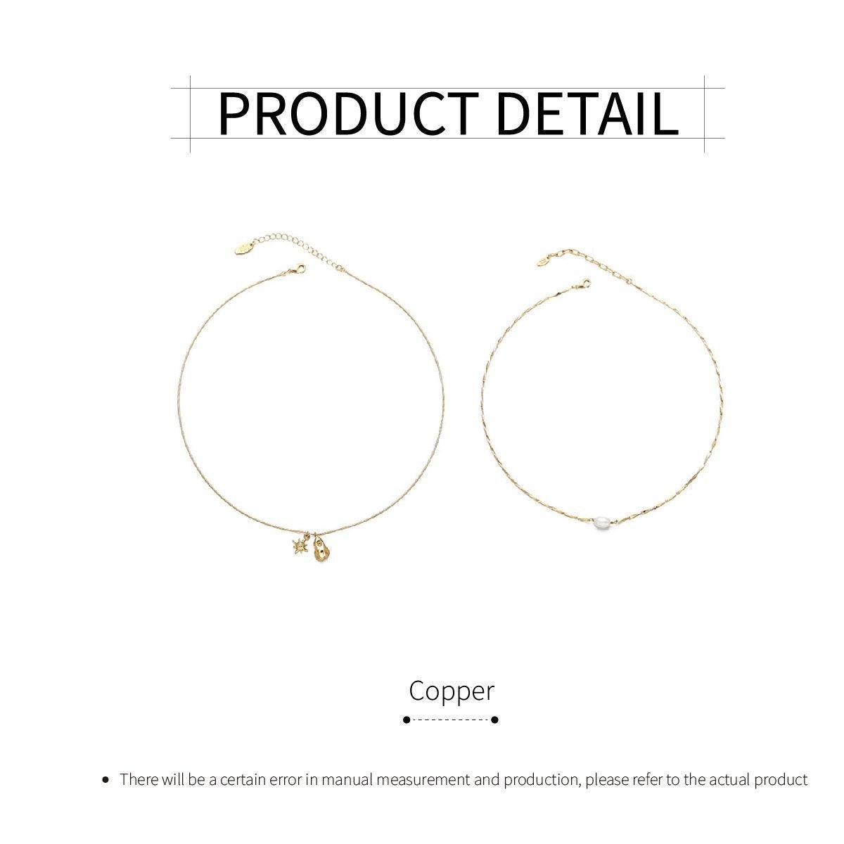 Gold-Tone Copper Necklace for Women - Single Pearl Bead - view 4