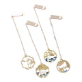 Gold-Tone Metal Bookmark Clip with Chain Pendant - White Deer and Golden Tree - view 3